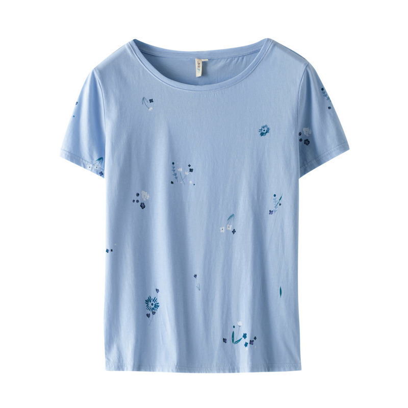 茵曼旗舰店纯棉短袖2020夏季款t恤 茵曼田田极客T恤