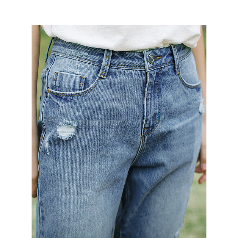 茵曼旗舰店七分裤女2020夏装牛仔裤 茵曼田田极客牛仔裤