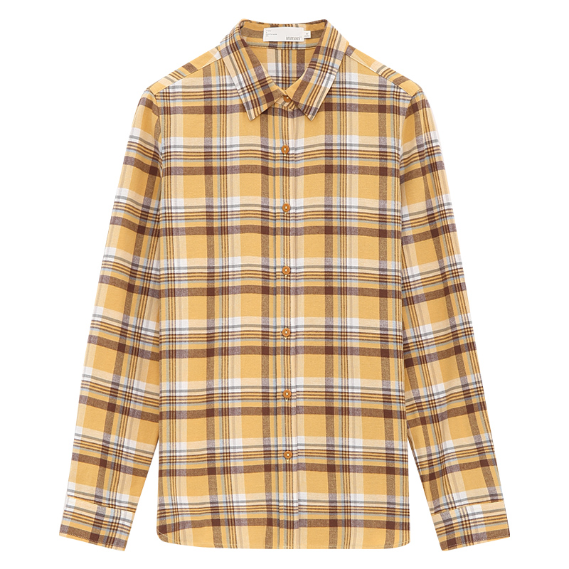 茵曼磨毛格子女小个子小款2020衬衫 茵曼田田极客衬衫