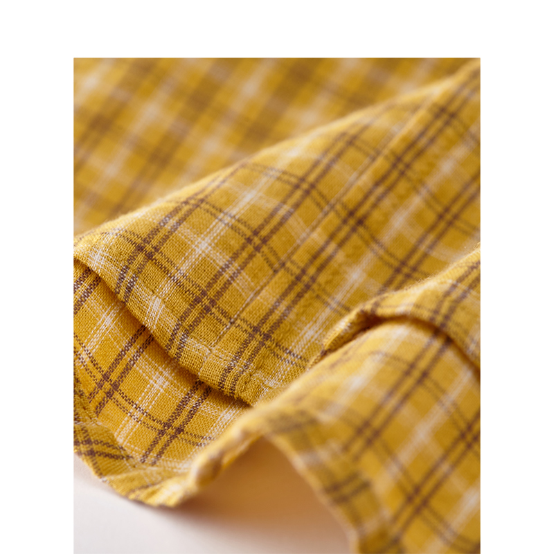 茵曼格子短袖外穿百搭夏季新款衬衫 茵曼田田极客衬衫