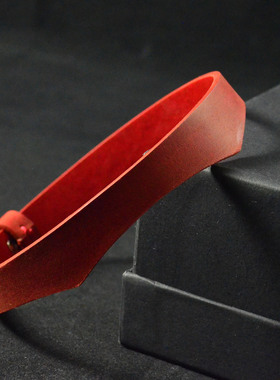 项圈素圈手作原创小众choker纯牛皮简约日常M女脖圈个性男颈圈