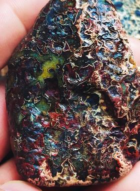 新疆戈壁石红伊丁石天宝石哈密红伊丁石