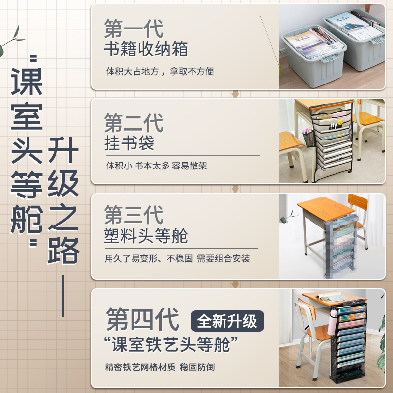 桌面档案文件收纳架桌边收纳盒多层置物架办公室桌面落地多层文件资料收纳架办公室整理神器文件夹分层文件架-图0