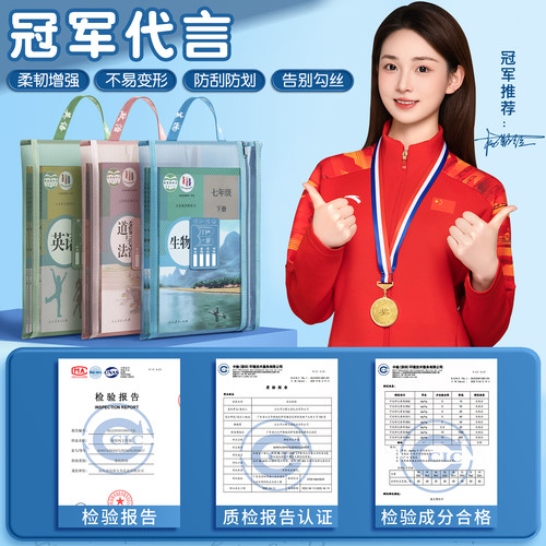 初中生专用学科科目分类袋拉链式双层大容量高中生A4试卷资料袋透明网纱分科文件袋书袋作业袋收纳袋书本分类 - 图0