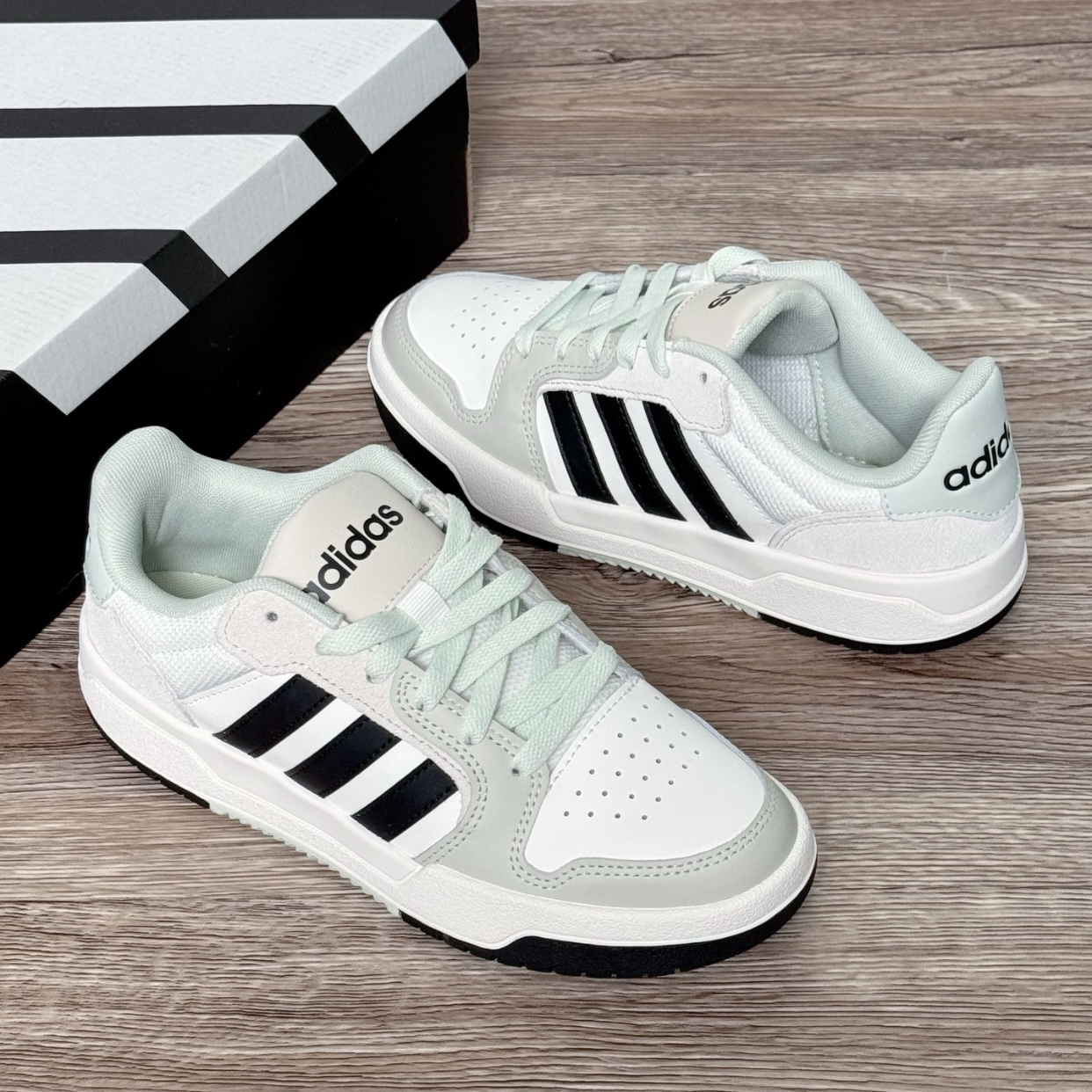 阿迪达斯Adidas Neo Entrap男女低帮白黑棕轻便休闲运动鞋JI2546 - 图0