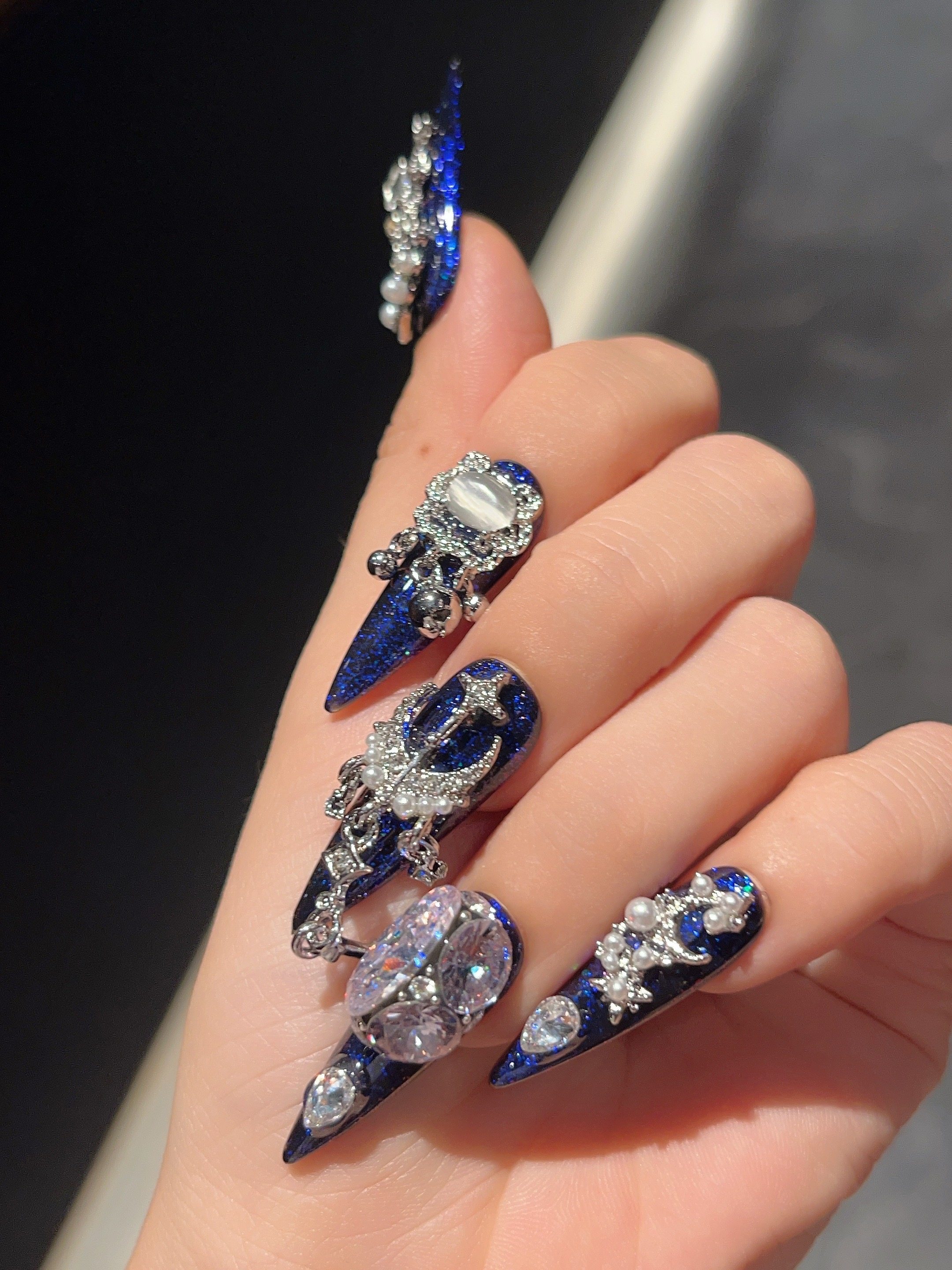 A32爆闪北海蛊王苗疆长尖高级美甲成品纯手工可拆卸穿戴甲,淘宝优惠券,粉丝福利购,淘宝优惠卷