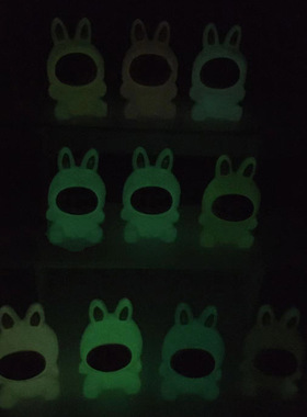 夜光树脂植绒卡通手办盲盒拉布布可爱萌粒迷你公仔桌面饰品小摆件