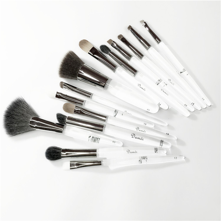 亚克力透明14只套刷粉底刷鼻影晕染高光眉刷唇刷眼影扇形遮瑕羊毛,淘宝优惠券,粉丝福利购,淘宝优惠卷