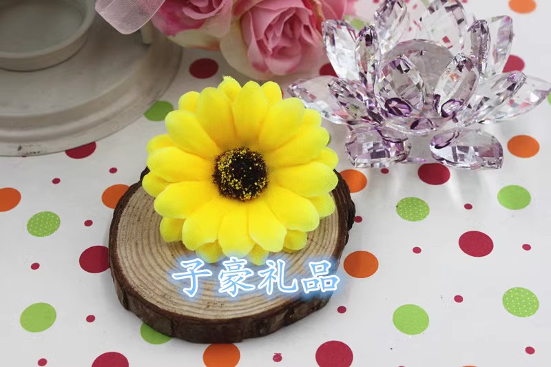 新款DIY手工润色向日葵小雏菊仿真绢花布花菊花太阳花假花头花朵 - 图1