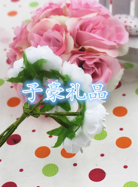 DIY头饰手工布艺双色桃花