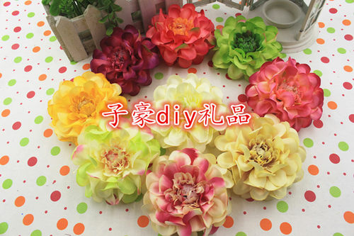 2016新款假花仿真花 小芍药 绢花 菊花头饰花头diy饰品配件装饰花 - 图0