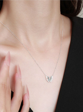 银十字链S999足银气质黑色项链