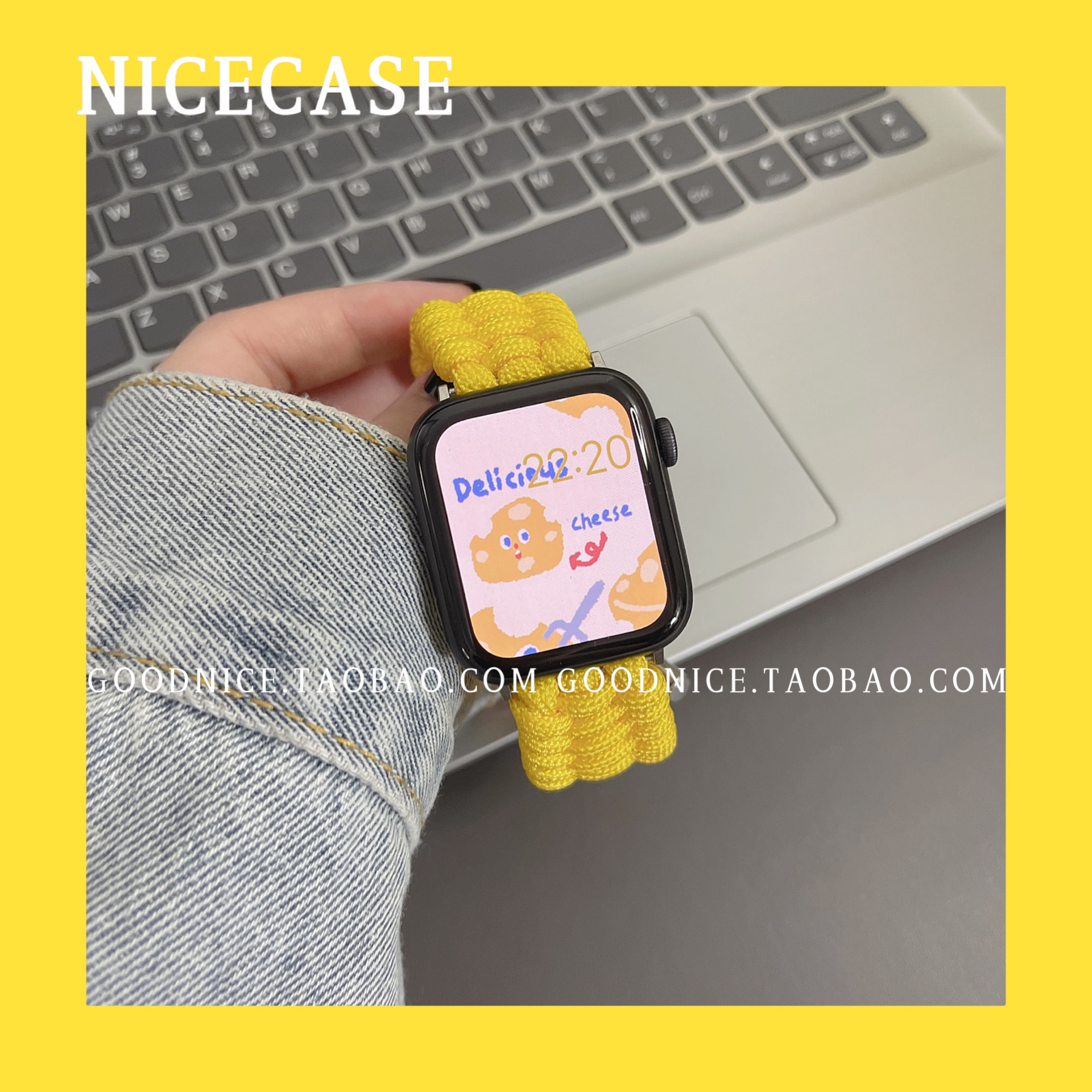 NICECASE新款运动编织绳苹果表带适用iwatch12345678代SE百搭休闲 - 图3