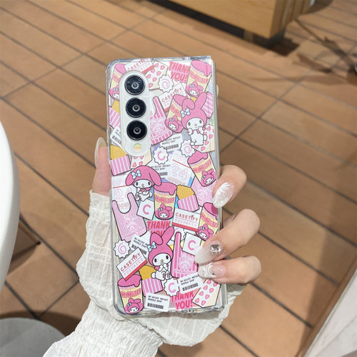 ins日韩卡通美乐蒂帕恰狗适用于三星FOLD7手机壳fold6折叠屏创意新款FOLD5磁吸FOLD4/3手链女款w22保护套 - 图0