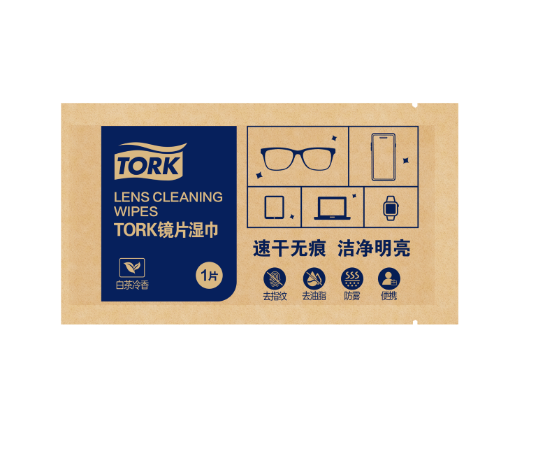 Tork/多康眼镜便携湿巾50片/盒一次性眼镜布手机平板屏幕清洁湿巾 - 图0