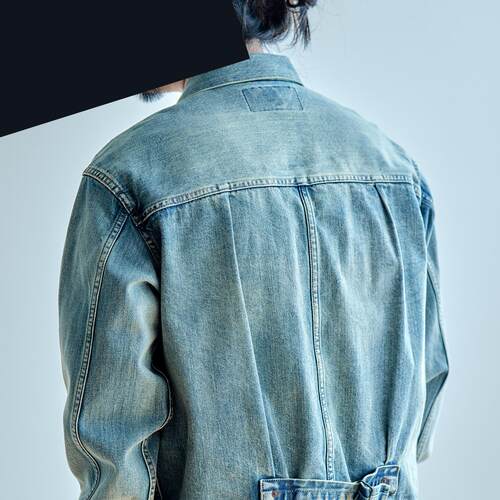 老芬staph日本进口丹宁面料洗水造旧牛仔夹克 1ST TYPE DENIM JKT - 图0