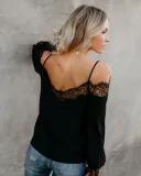 (Трансграничная торговля), кружевной шифоновый лонгслив, футболка, Aliexpress, коллекция 2021, кружевное платье