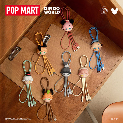 POPMART泡泡玛特DIMOO WORLD × 迪士尼系列二合一数据线盲盒周边 - 图2