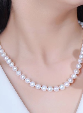 白色仿珍珠项链送妈妈婆婆款母亲节礼物女