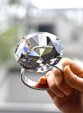 网红超大假钻戒玩具钻石戒指夸张道具超级巨大巨型求婚搞怪恶搞女