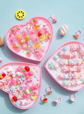 儿童戒指卡通戒指可爱女孩公主水钻水晶戒指儿童饰品戒指宝宝礼物