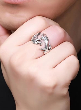 戒指男士潮牌霸气欧美个性时尚食指环不可调节情侣款