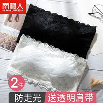 Smear Underwear Wrap Breast woman anti-walking light No shoulder strap lace bra with bottom inner lap Summer thin strip with chest cushion blouse