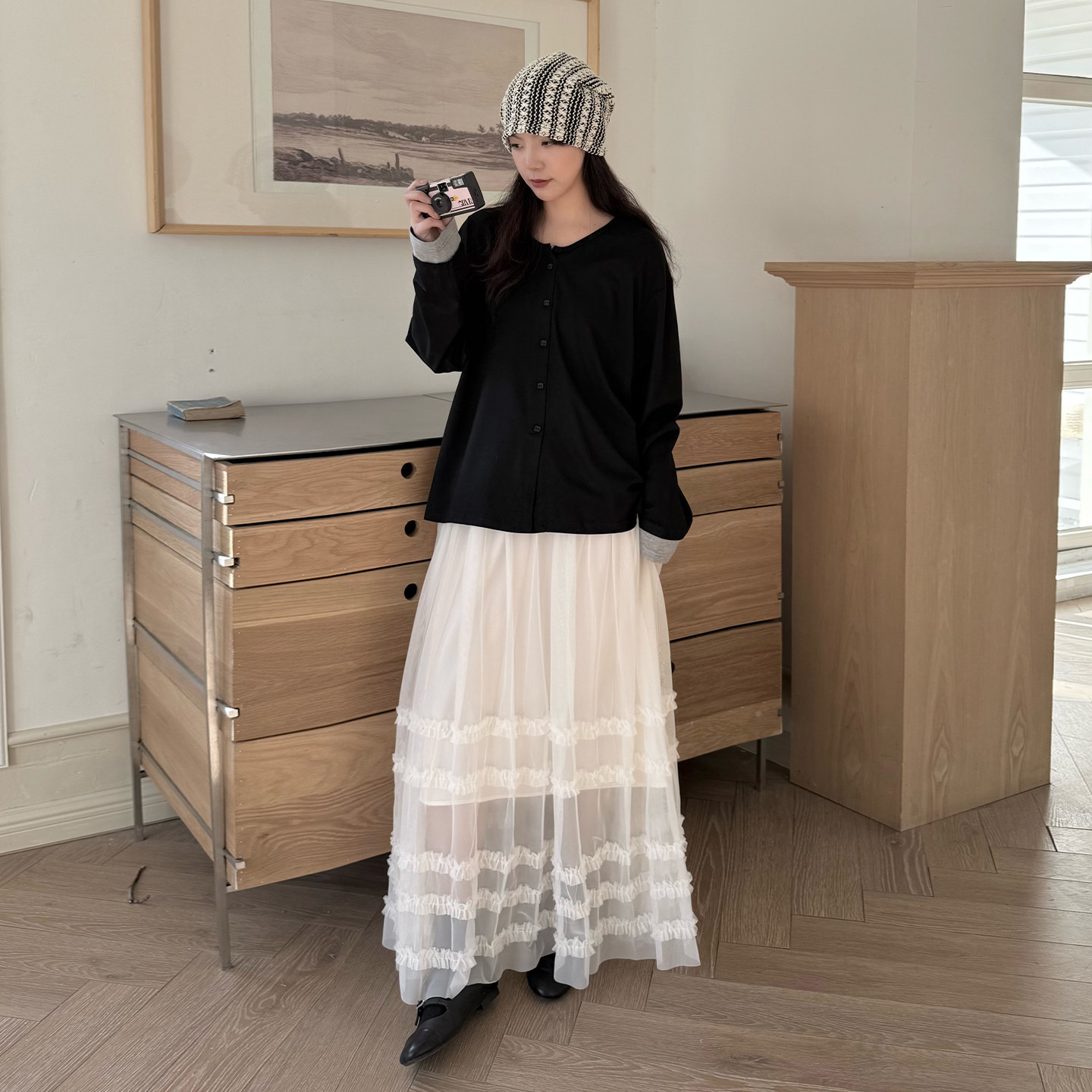 陆与山屿【织梦】撞色袖口设计开叉纽扣装饰圆领打底T恤内搭,淘宝优惠券,粉丝福利购,淘宝优惠卷