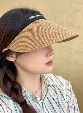 户外空顶帽沙滩夏季草帽防晒帽女