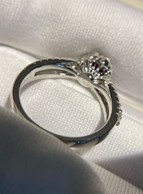 人造宝石无烧鸽血红戒指