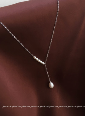 小白原创手作天然珍珠吊链时尚