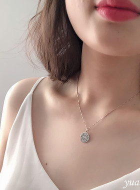 太阳女神s925纯银微笑笑脸项链