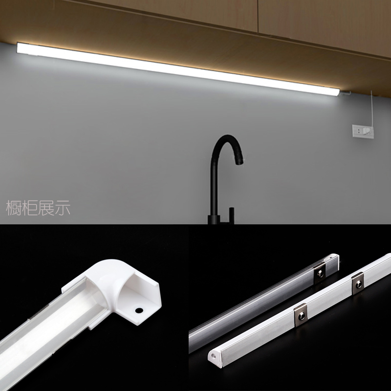 LED铝合金灯槽直角窗帘盒线条灯照明珠宝玻璃展示柜灯条定制明装 - 图3