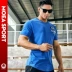 Áo thun nam tay lửng màu đen bó sát nam 2019 mới cotton nửa tay tròn hem nam mùa hè quần áo thể thao thủy triều - Áo phông ngắn Áo phông nam hàng hiệu Áo phông ngắn