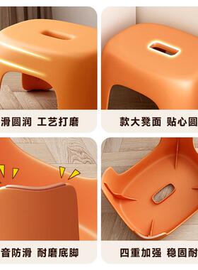 塑料小凳子家用儿童矮凳可叠放板凳客厅沙发凳加厚浴室防滑小椅子
