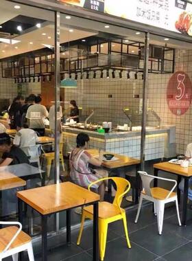 商用餐饮实木餐桌椅茶餐厅小吃甜品奶茶店桌椅组合正方形吃饭桌子