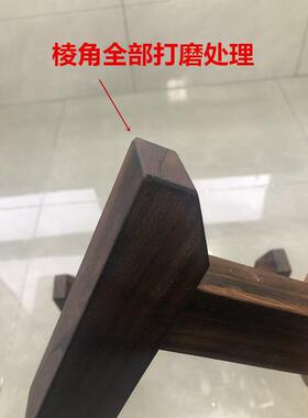 榆木实木木架鱼缸底座水缸支架碳化防腐木架石磨花盆架子卯榫木架