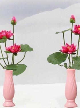 新款莲花假花仿花室内供桌上装饰品庙里用品摆件寺庙佛花套装