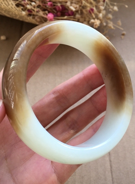 和田玉手镯少女玉镯子白玉款天然玉石BY57手镯证书正品保真疯了