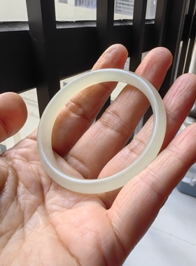 微瑕处理和田玉白玉叮当镯青海料天然保真手镯