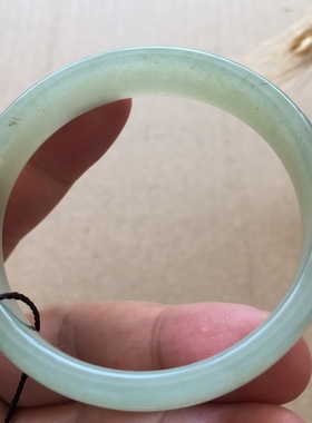 和田玉手镯少女玉镯子白玉款QY50天然青玉玉石正品证书保真疯哥