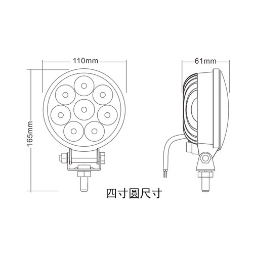 实力多射灯12V24V汽车越野车叉车挖机改装LED大灯倒车灯超亮强光 - 图2