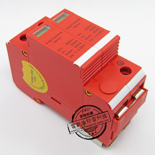 二级电源防雷器单相220V光伏避雷器40KA家用防雷模块浪涌保护器2P - 图2