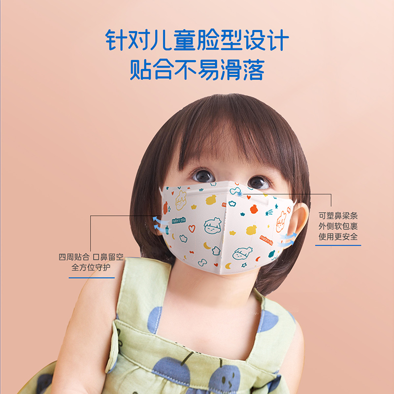 子初口罩新国标宝宝婴幼儿3d立体口罩不勒耳朵儿童专用一次性防护 - 图3