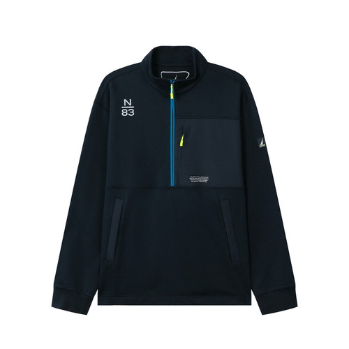 NAUTICA/诺帝卡男装春秋款航海风宽松挺括撞色半开襟卫衣KS4306 - 图3