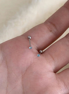 海星蓝钻精致清新少女耳环简约新款螺旋设计气质甜美可爱耳钉