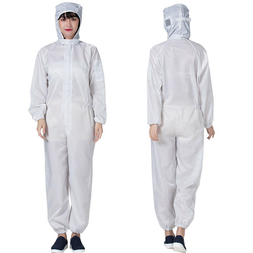 防尘服连体连帽防静电工作服加口袋洁净化车间喷漆防护男女无尘服 - 图1