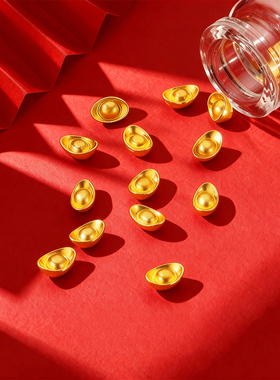 CEMNI/千年珠宝黄金手链女足金999元宝转运珠红绳手链金元宝金珠