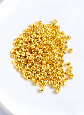 CEMNI/千年珠宝黄金转运珠999足金爆闪珠小金珠DIY黄金手链新款