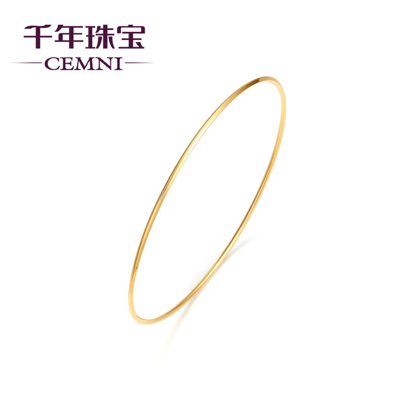 cemni /千年简约首饰细圈彩金手镯 cemni千年珠宝手饰
